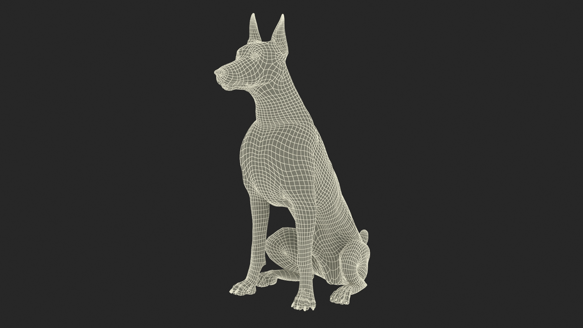 Doberman Dog Brown Sits Fur For Cinema 4D 3D Model - TurboSquid 2395936