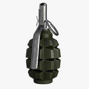 3D Grenade F1 Game Ready PBR model