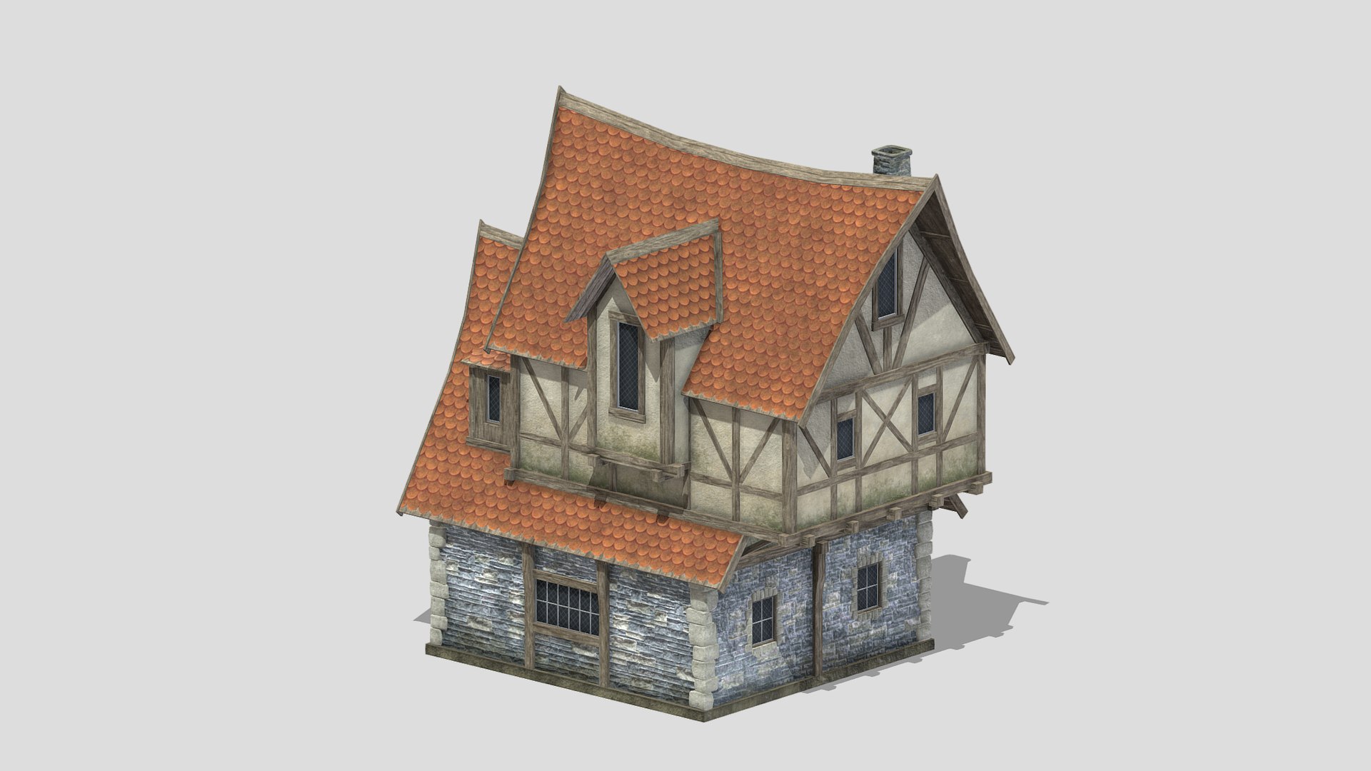 Medieval Building 07 Low Poly PBR Realistic Model - TurboSquid 1998999