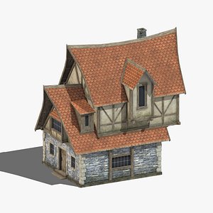 Medieval Building 07 Low Poly PBR Realistic model