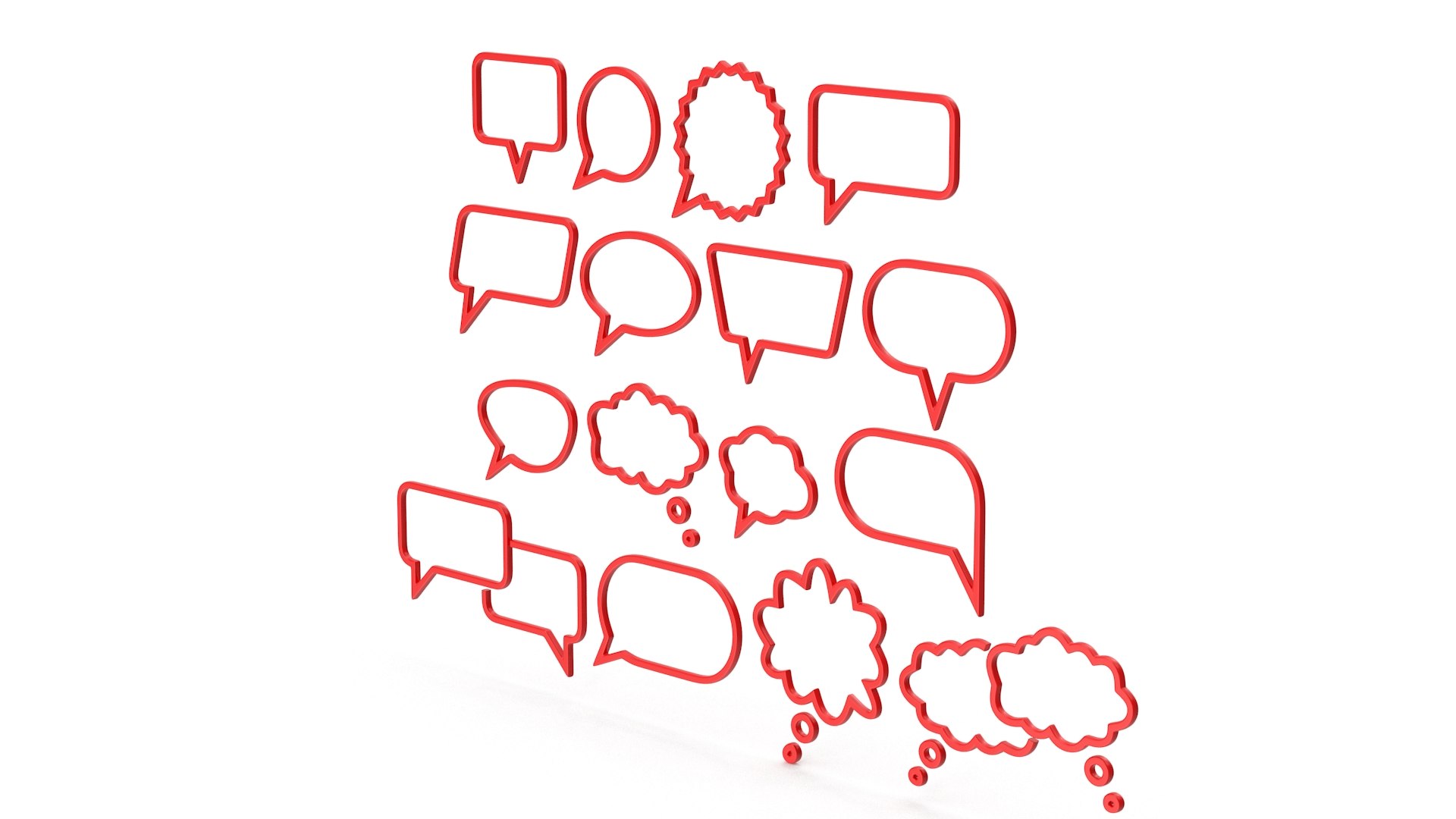 Speech Bubble Set 3D Model - TurboSquid 1958307