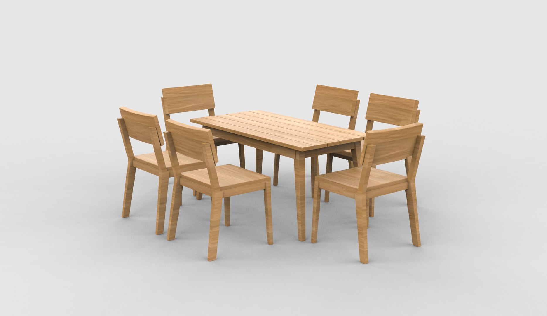 Wood Dining Table 02 3D Model 3D Model - TurboSquid 2530879