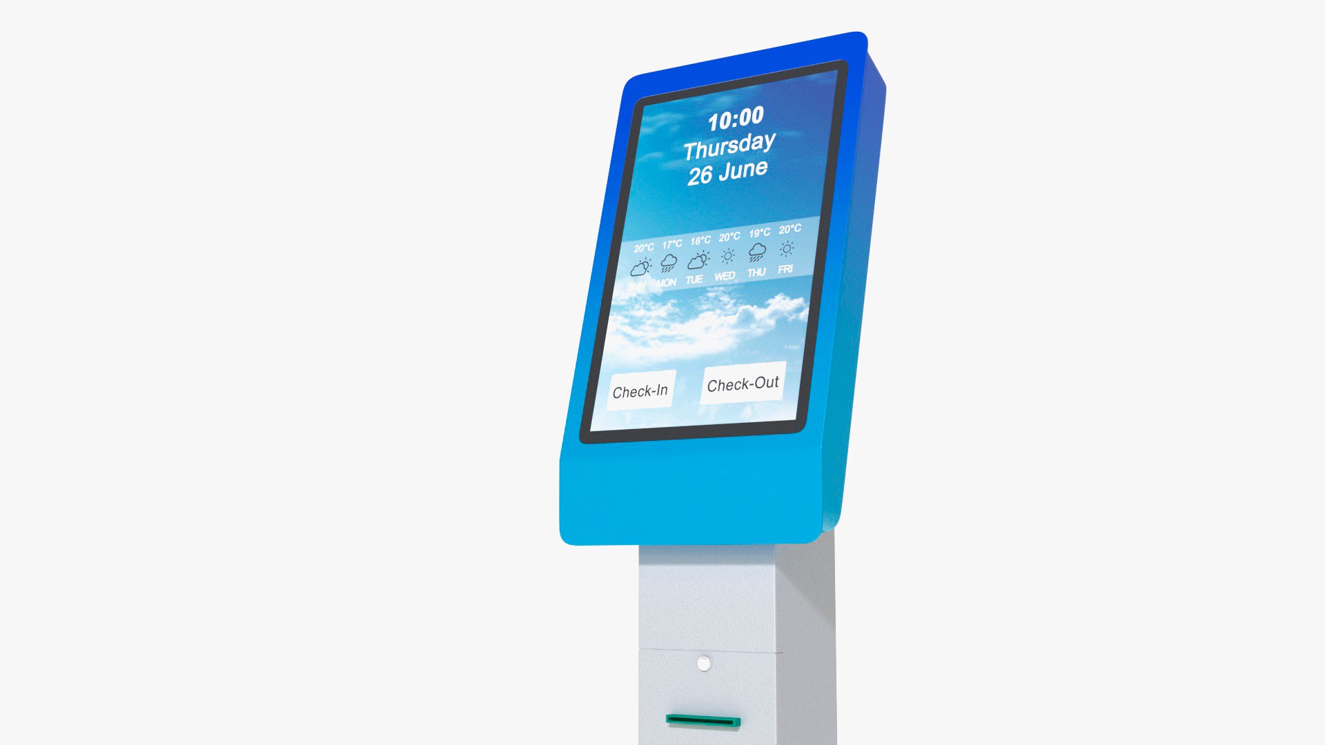 Hotel Kiosk 2 White 3D model preview