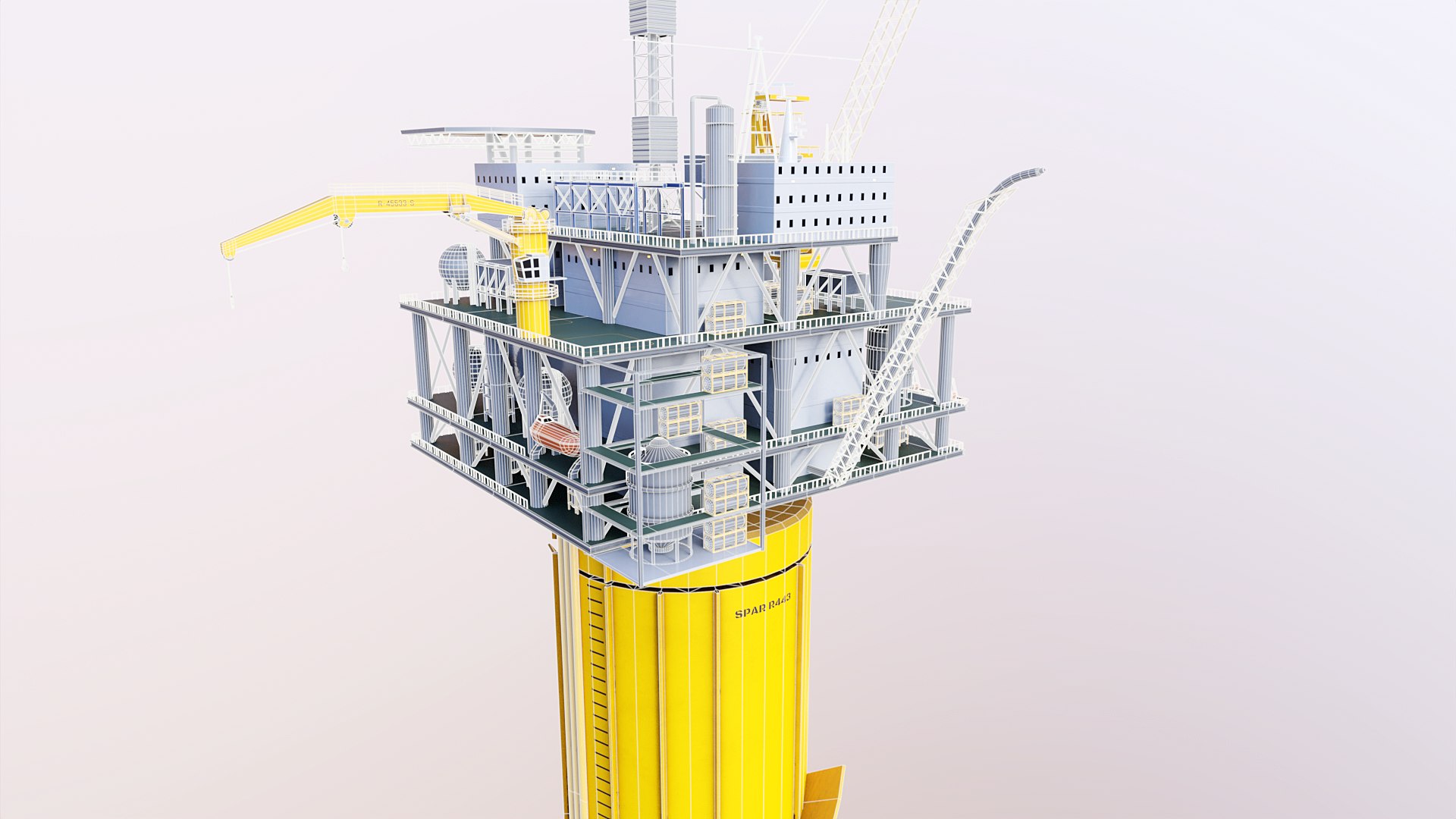 SPAR Rig And Supply Vessel 3D Model - TurboSquid 2418907