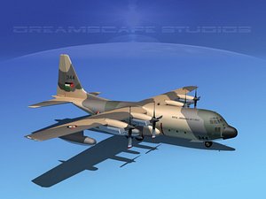 cargo lockheed c-130 hercules air 3d model
