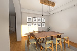 3D wooden light fixture modern model