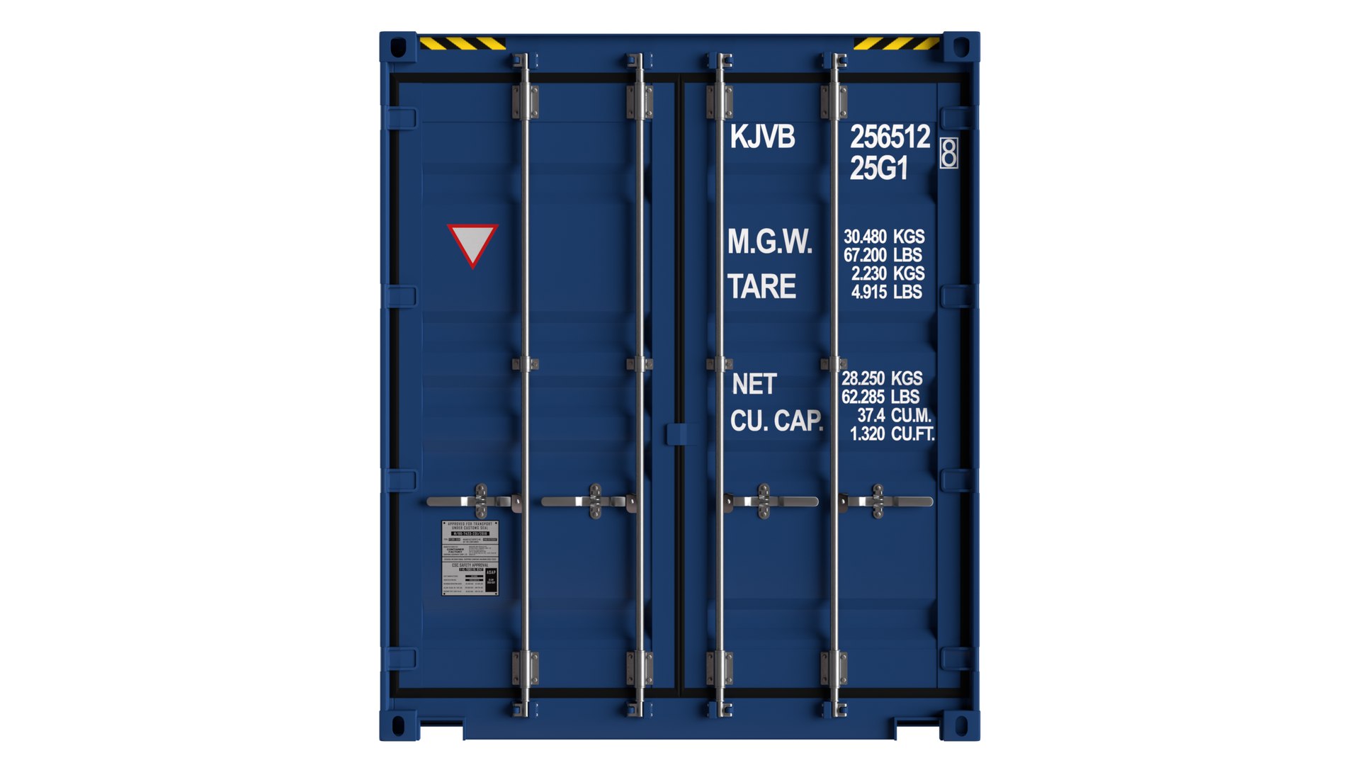 High-Cube Container 25G1 3D Model - TurboSquid 1721603