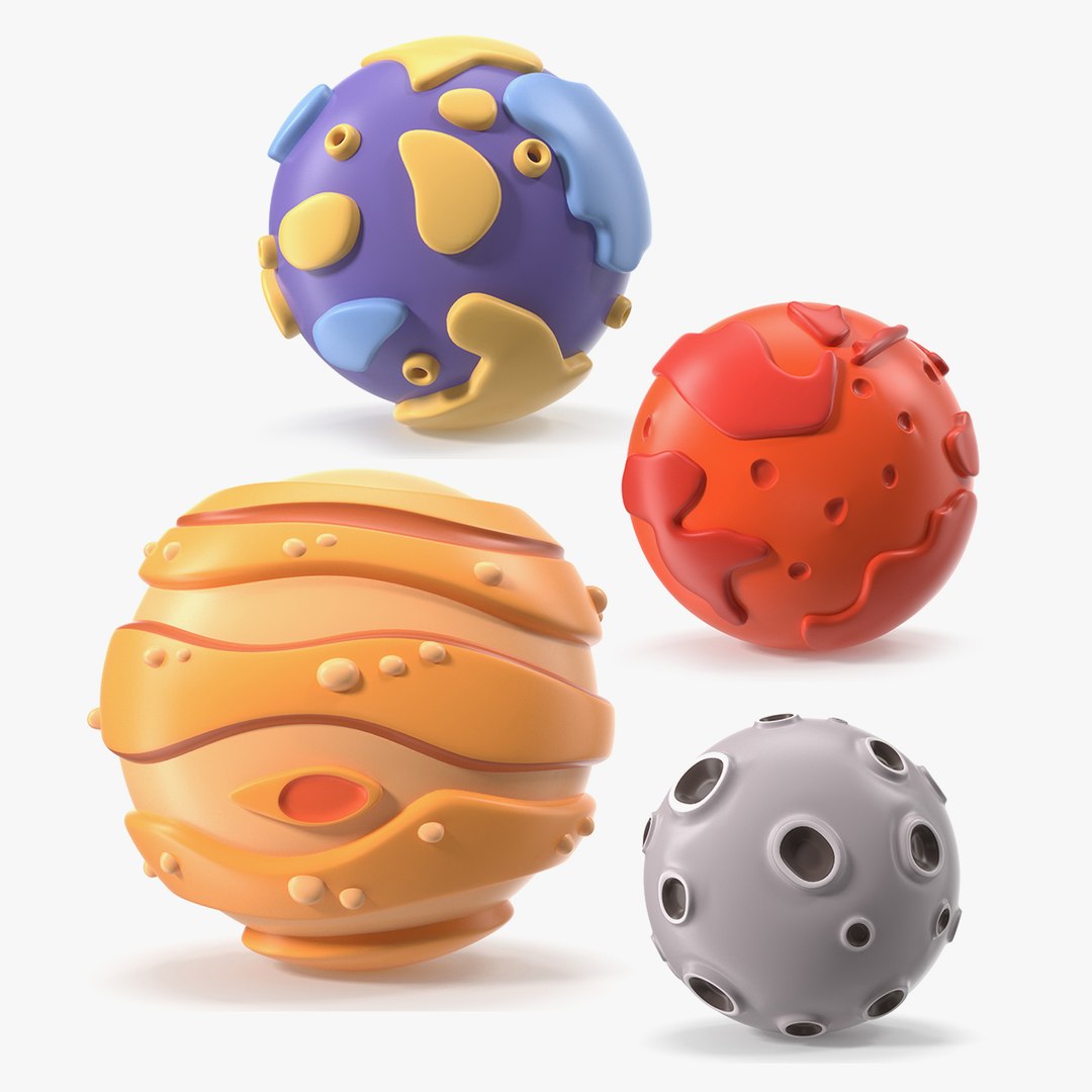 Cartoon Planets Collection 4 3D model preview