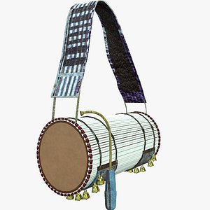 Talking drum yoruba mother of drums iya ilu 3D model