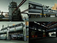 Modular Sci-Fi Hangars Location Low-poly 3D model
