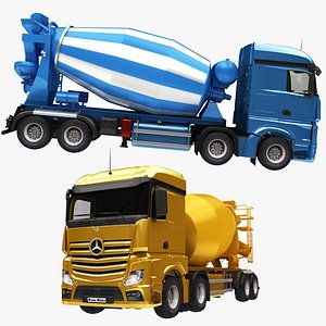 3D Concrete Cement Mixer Truck Collection