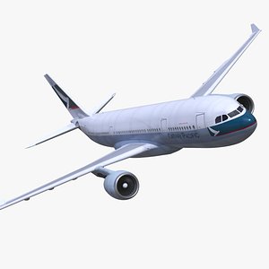 3D model Cathay Pacific Airbus A330-200 Rigged for Maya