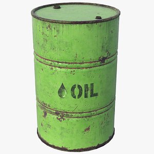 Oil Barrel Green HD 3D model