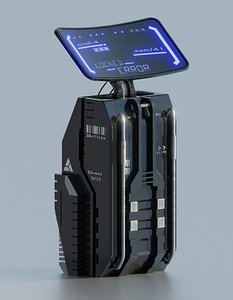 3D Sci-fi  terminal low-poly