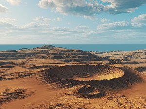 Crater Desert Terrain Landscape Scene