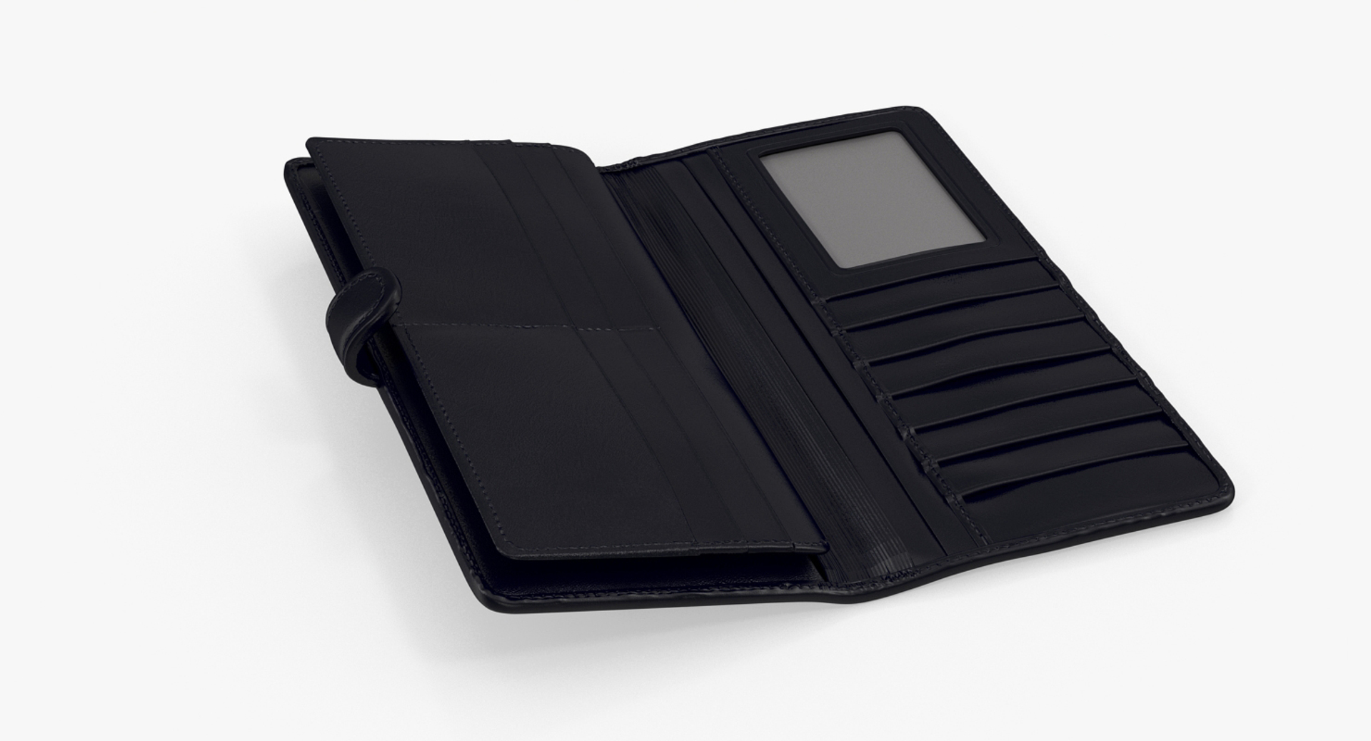 Open Long Wallet Black 3D Model - TurboSquid 1261716