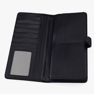 open long wallet black 3D model