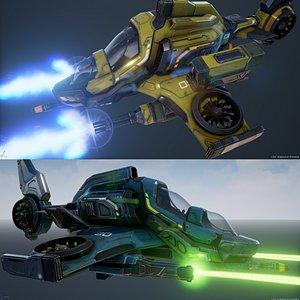 3d pack variations scout ship model