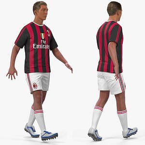 Soccer or Football Player Milan Rigged for Maya 3D Model