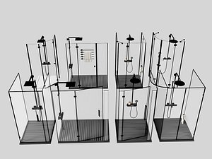 3D Glass shower enclosure model