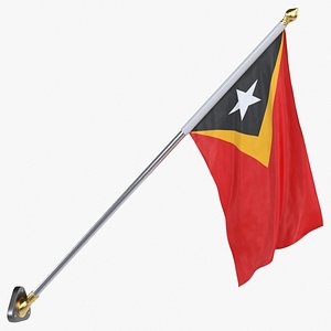 East Timor Cloth Flag Wall Mount Animated Loop