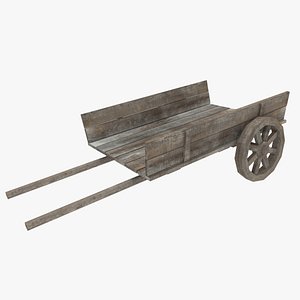 3d model wooden cart