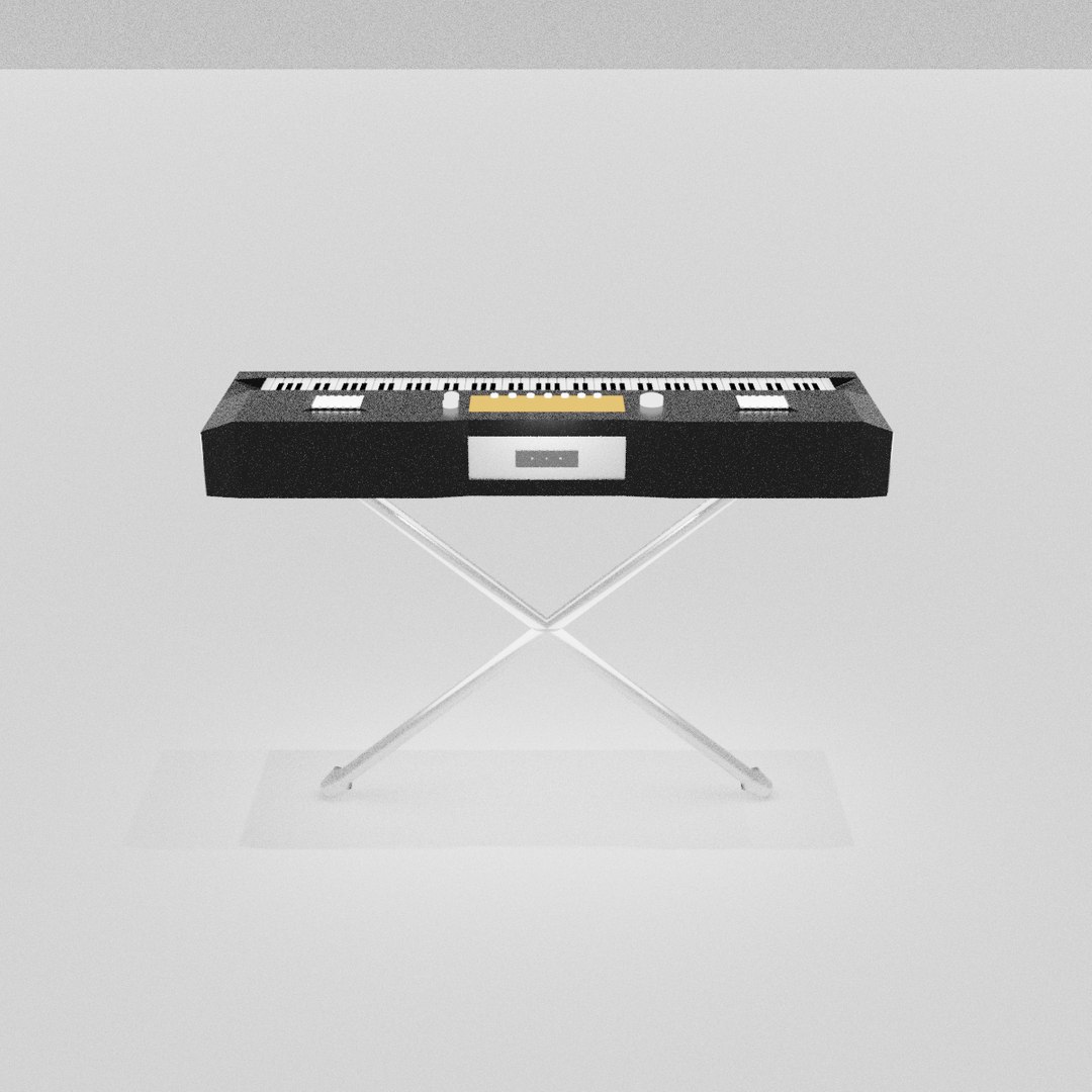 Simple Black-Coloured Keyboard Instrumental With Metalled Speaker 3D ...