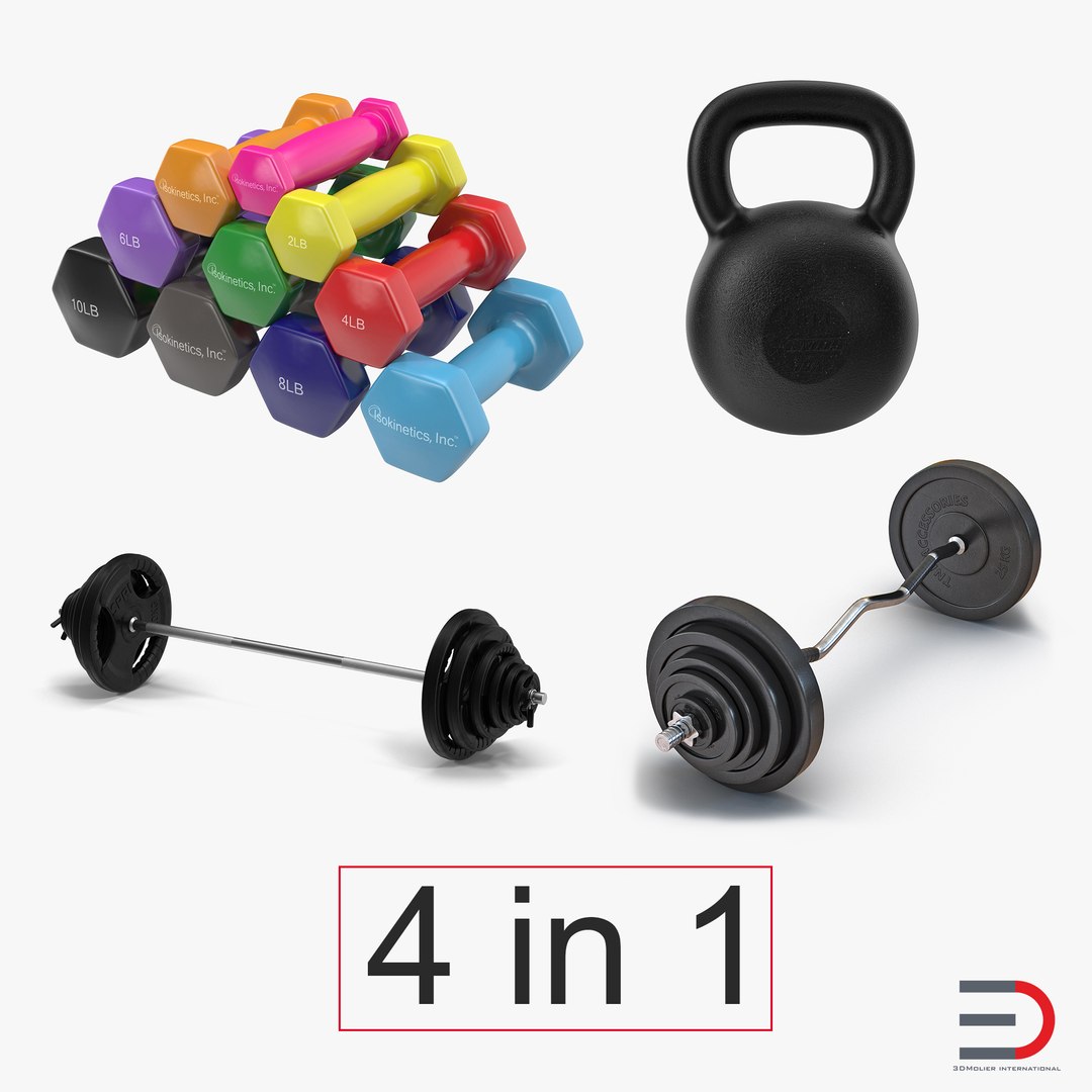 Weights and Dumbbells Collection 3D model preview