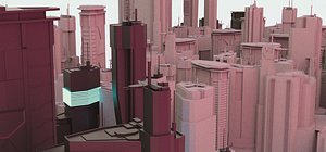 sci-fi skyscrapers 3D model