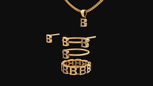 3D letter b set model