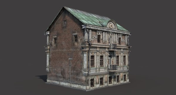 old abandoned townhouse house 3d model