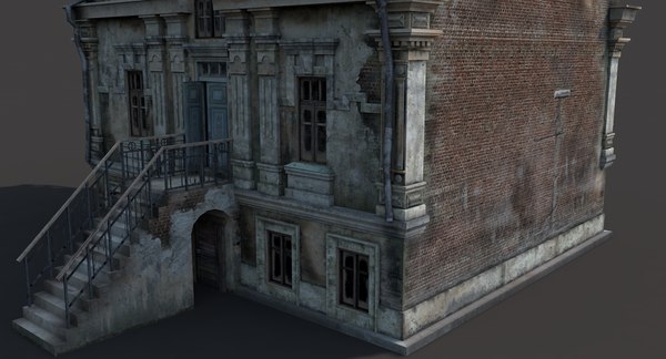 old abandoned townhouse house 3d model