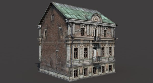 old abandoned townhouse house 3d model