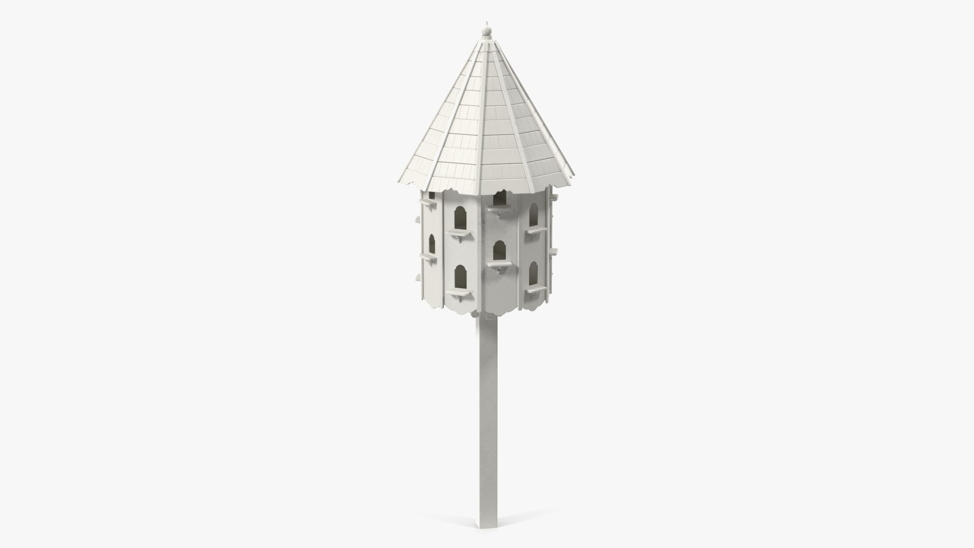 Painted Twenty Nests Dovecote White 3D model preview