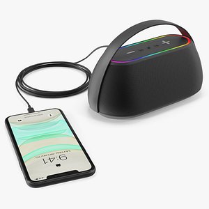 Portable Bluetooth Speaker With USB Phone Output Black 3D model