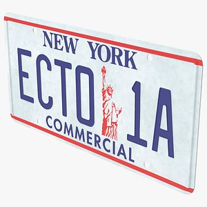 ECTO-1A Car License Plate New York Commercial