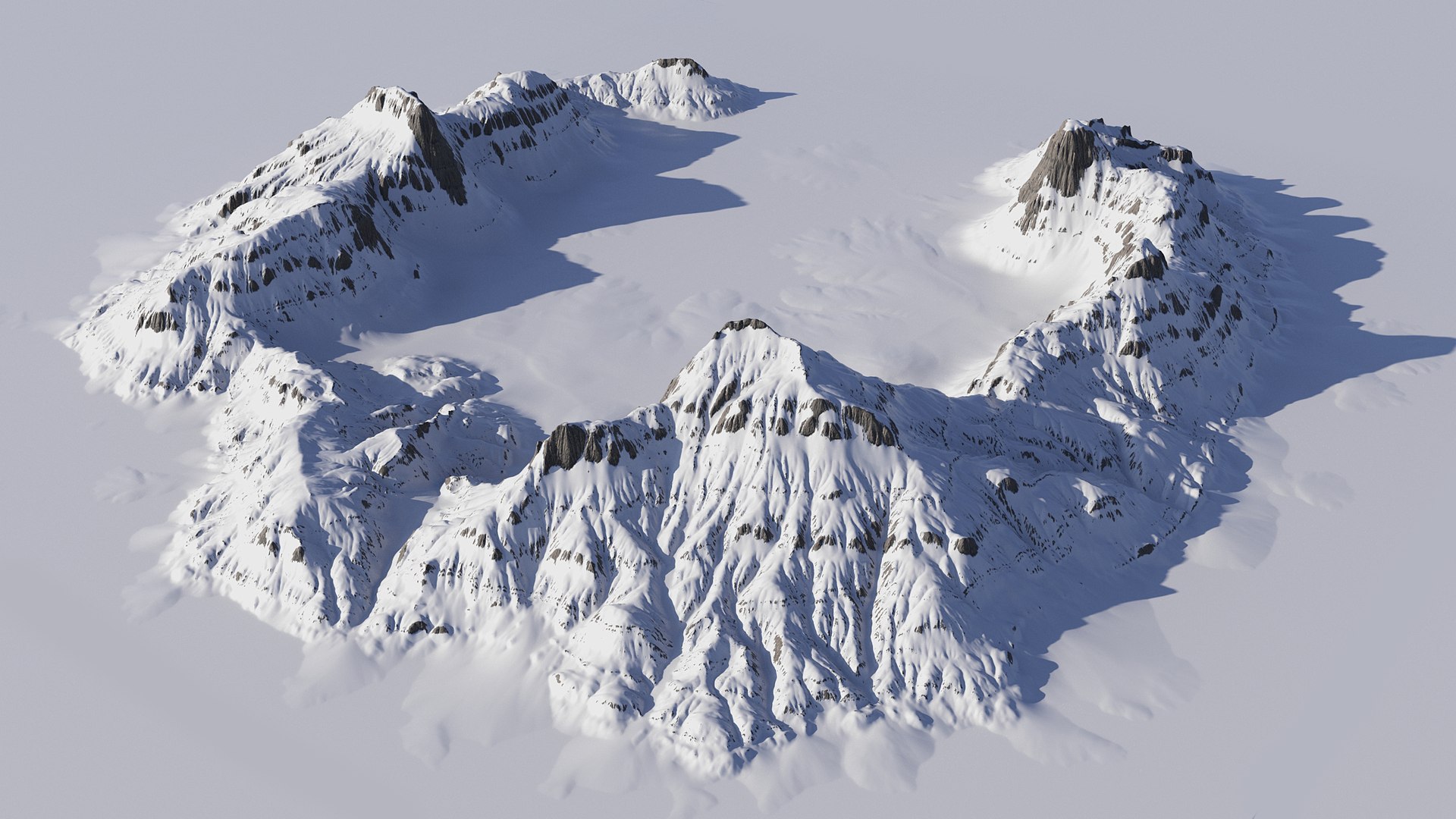 Snowy Mountain 02 3D Model - TurboSquid 2054593