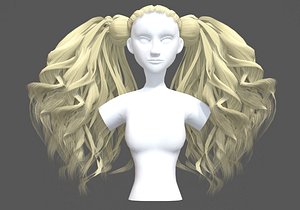 Female Ponytail Hair V28355 - 3D Model by nickianimations