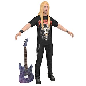 guitar player 3D model