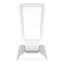 Chiosco per display video con supporto per schermo LCD. Stand fieristico in bianco.