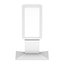 Chiosco per display video con supporto per schermo LCD. Stand fieristico in bianco.