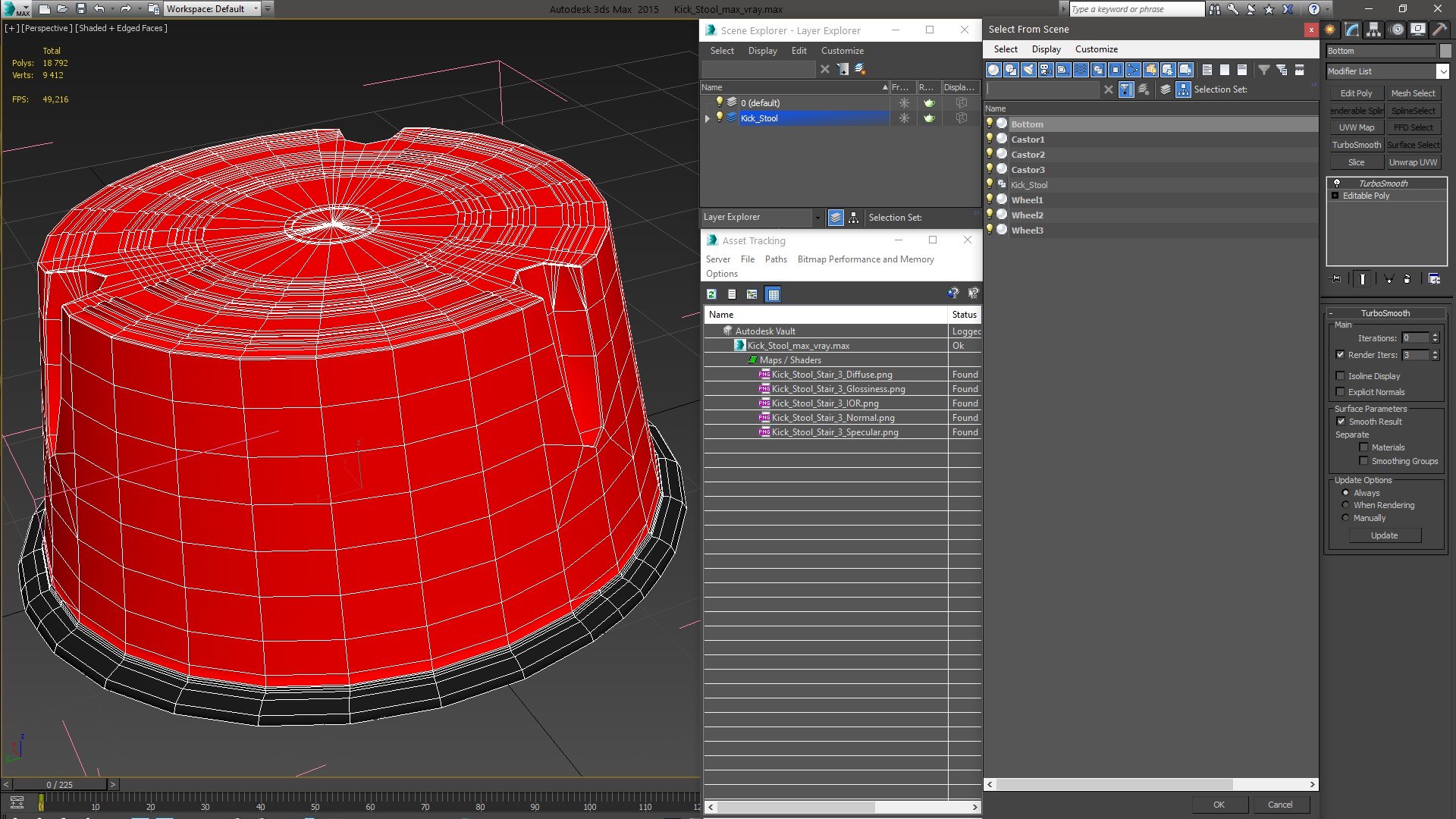 Stool kick model - TurboSquid 1708304