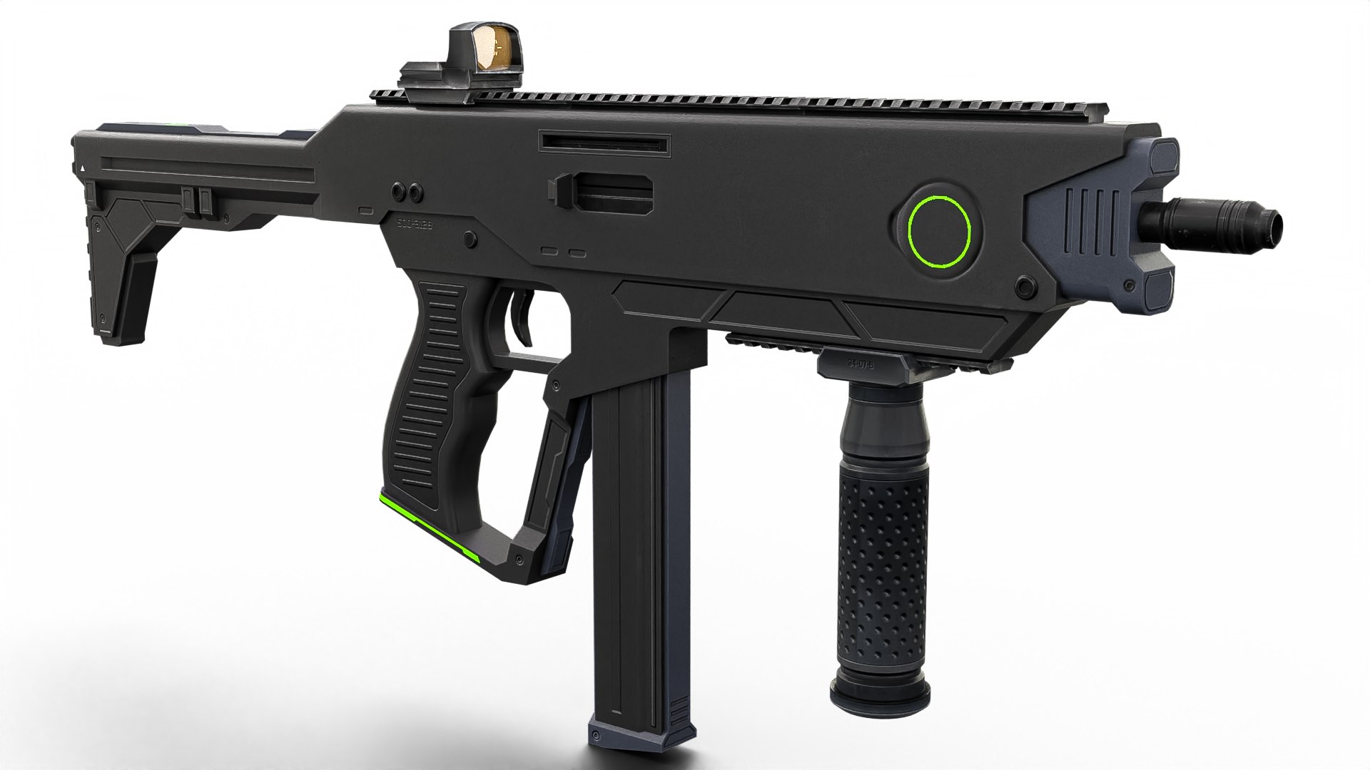 3D Futuristic SMG Compact Sci-Fi Submachine Gun - TurboSquid 2420806