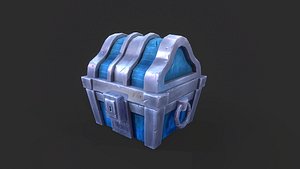 3D silver chest model