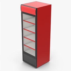 Red Beverage Refrigerator 3D model
