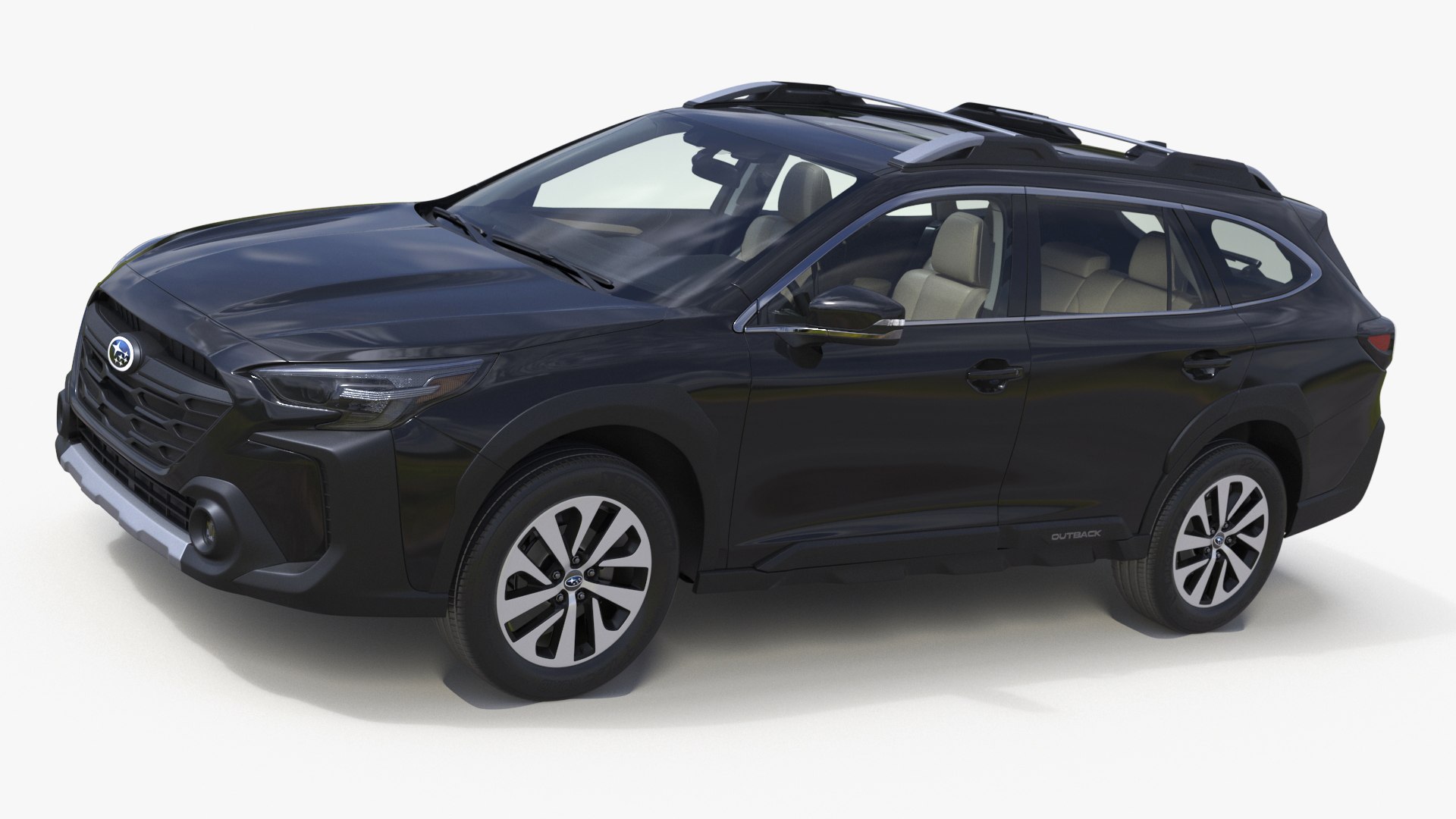 Black Crossover Subaru Outback 2025 3D model preview