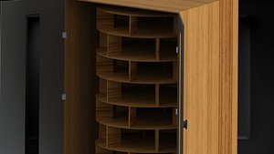3D Rotating Wooden Shoe Rack - SolidWorks Design model