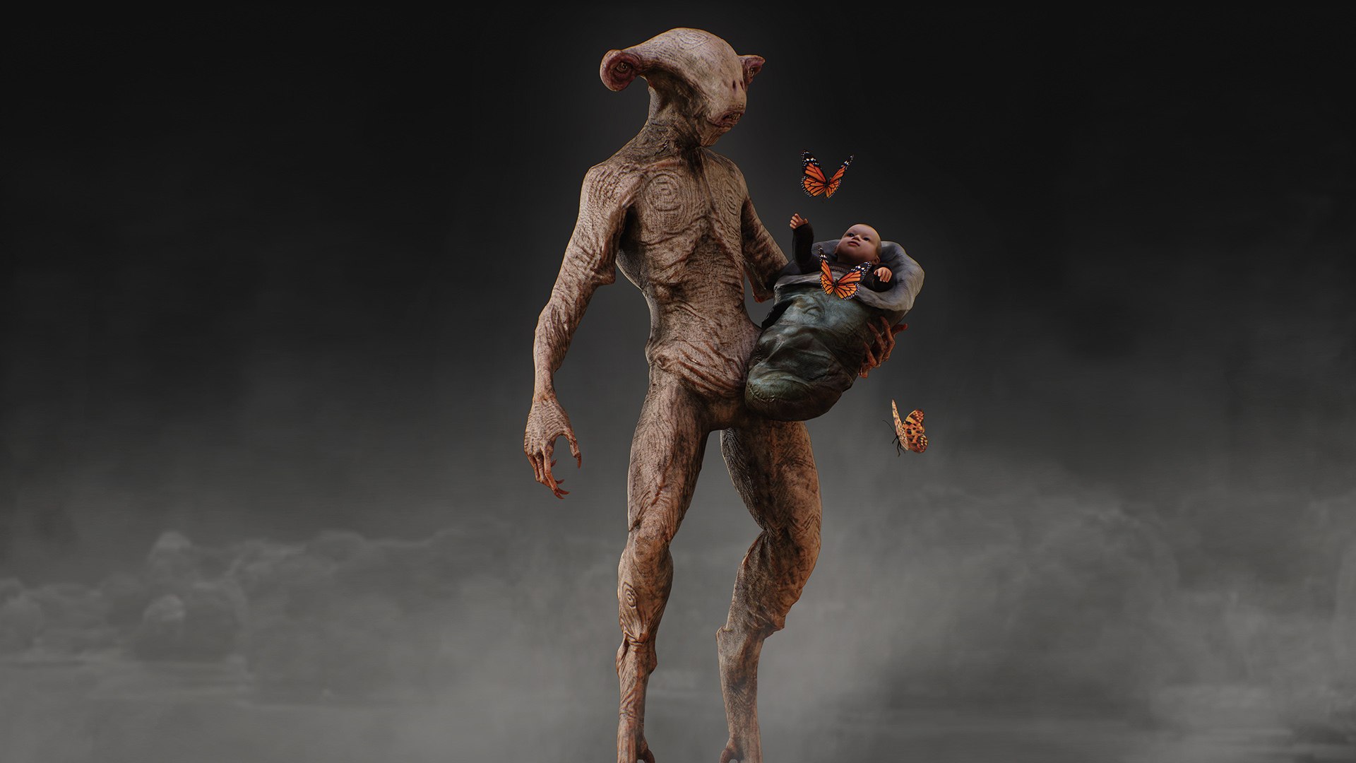 3D Pale Creature Model - TurboSquid 2380762