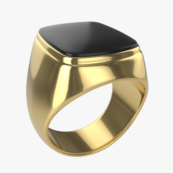 3D model Gold Ring with Stone Jewelry 09