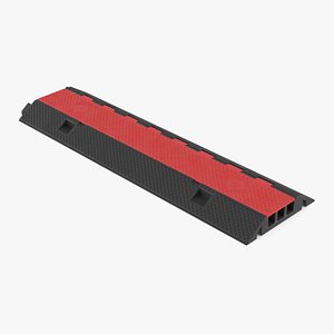 3D Industrial Wire Protection Ramp Black Red model